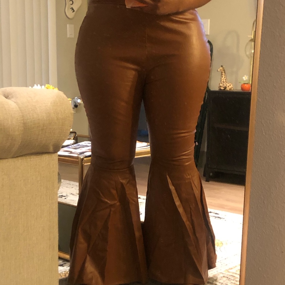 Wide leg high waisted pants